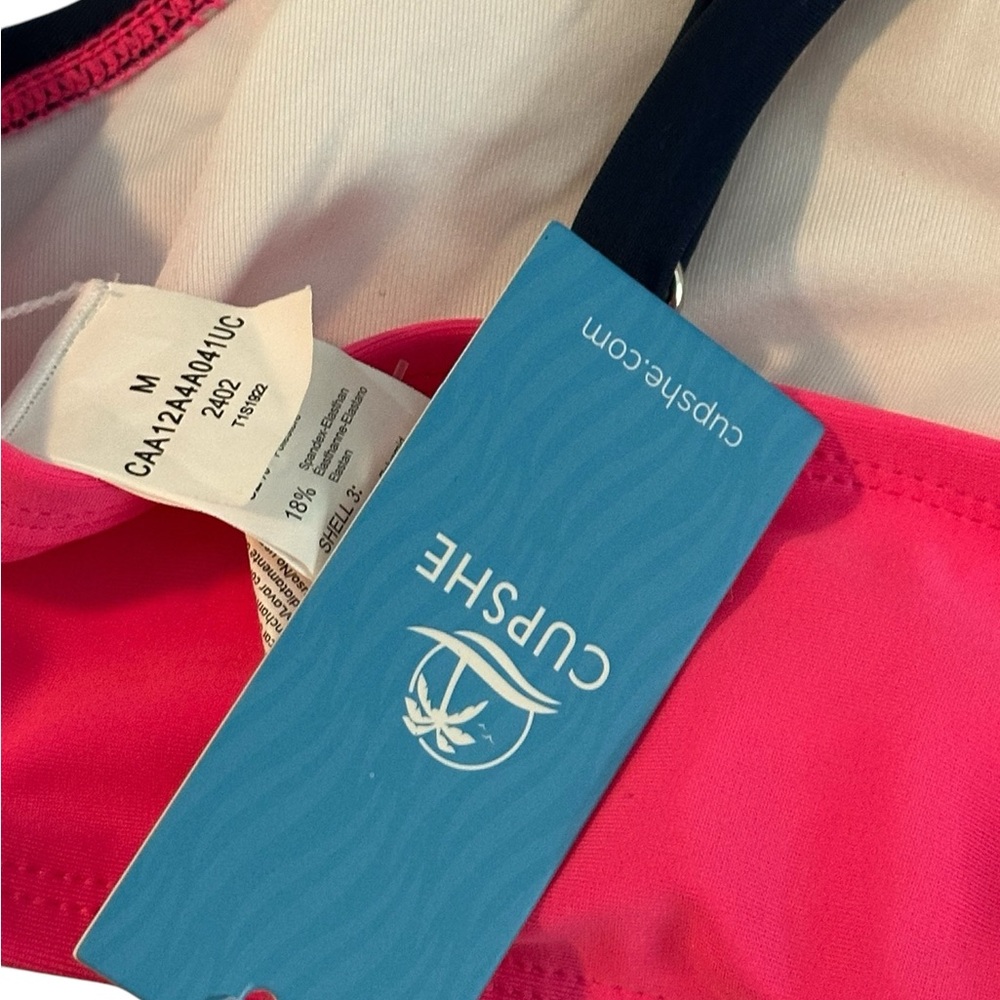 CUPSHE Colorblock One-Shoulder Bikini & High Waist bottoms NWT Medium - Picture 8 of 10